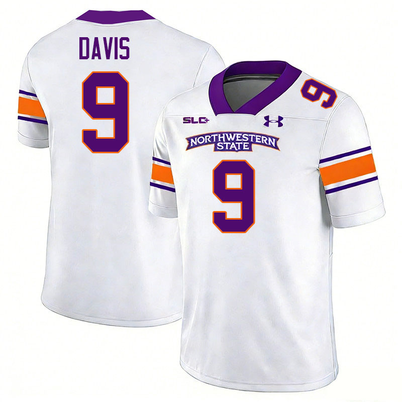 Northwestern State Demons #9 Camryn Davis College Football Jerseys,Uniforms Stitched-White